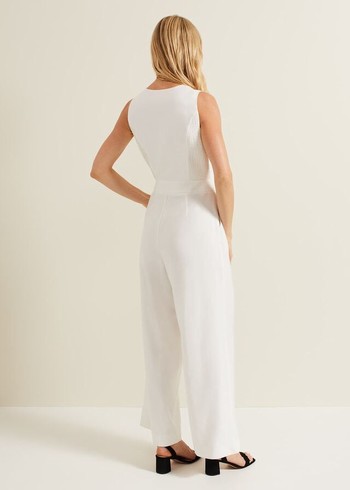 Phase Eight Tia Jumpsuit White USA | 8254736-VH